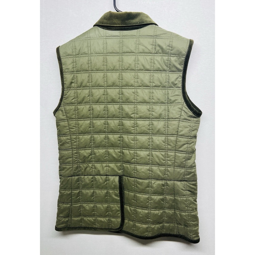 Purdey Green Quilted Corduroy Collar Hunting Women's Vest Size M - Picture 8 of 10